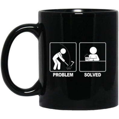 Problem Solved Golf Black Mug 11oz (2-sided)