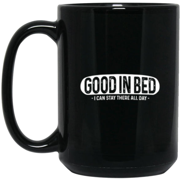 Good In Bed Black Mug 15oz (2-sided)