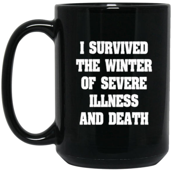 Survived Winter Black Mug 15oz (2-sided)