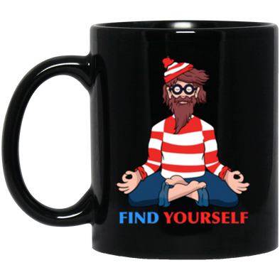 Find Yourself Black Mug 11oz (2-sided)