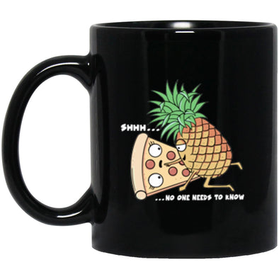 Pineapple Pizza Black Mug 11oz (2-sided)