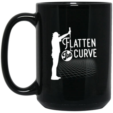 Flatten The Curve Golf Black Mug 15oz (2-sided)