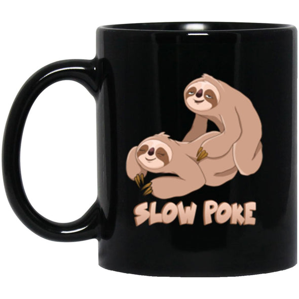 Slow Poke Sloth Black Mug 11oz (2-sided)