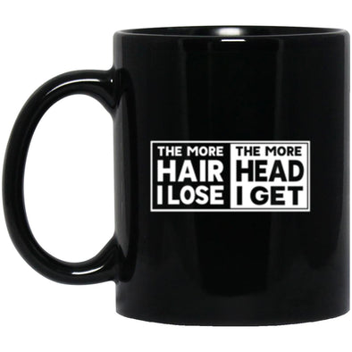 Less Hair, More Head Black Mug 11oz (2-sided)