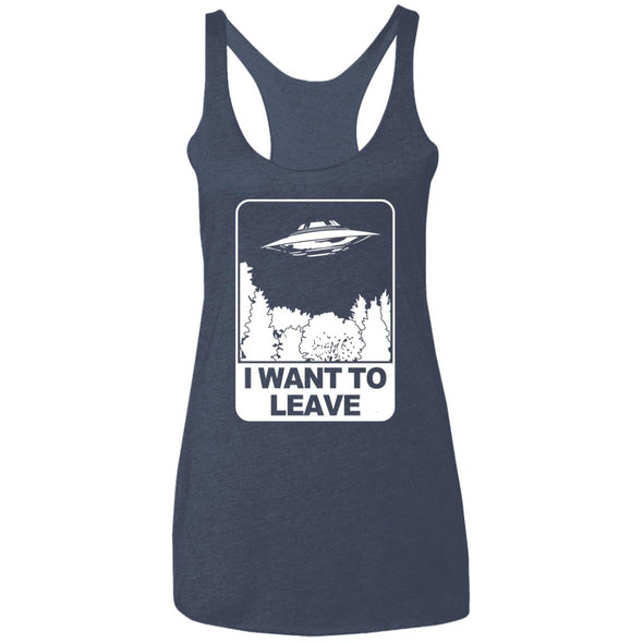 I Want To Leave Ladies Racerback Tank