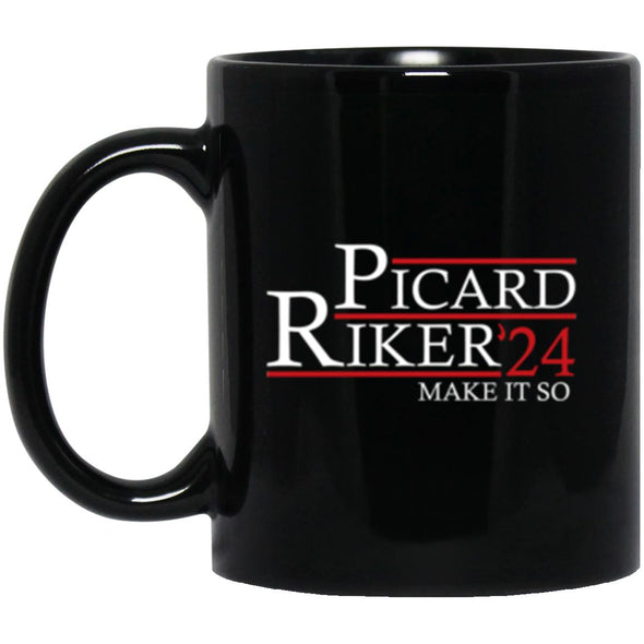 Picard Riker 24 Black Mug 11oz (2-sided)