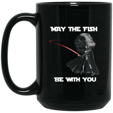 Fish Be With You Black Mug 15oz (2-sided)