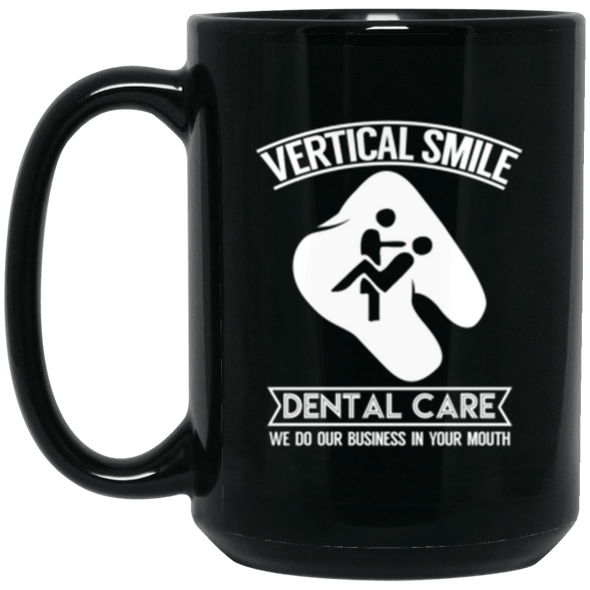 Verticle Smile Black Mug 15oz (2-sided)