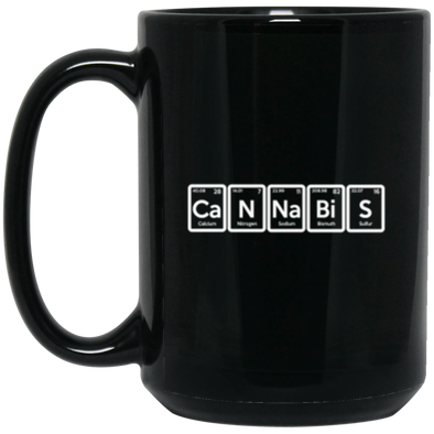Cannabis Elements Black Mug 15oz (2-sided)