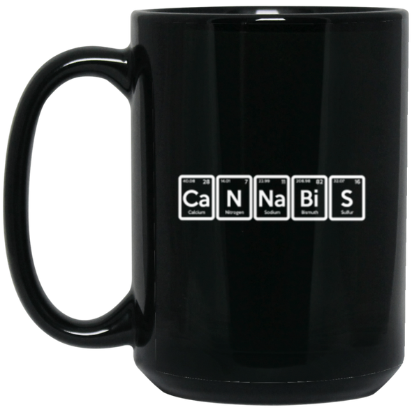 Cannabis Elements Black Mug 15oz (2-sided)