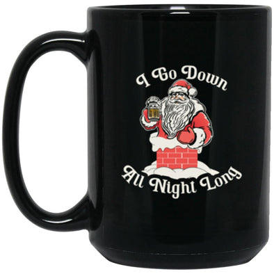 Santa Goes Down Black Mug 15oz (2-sided)