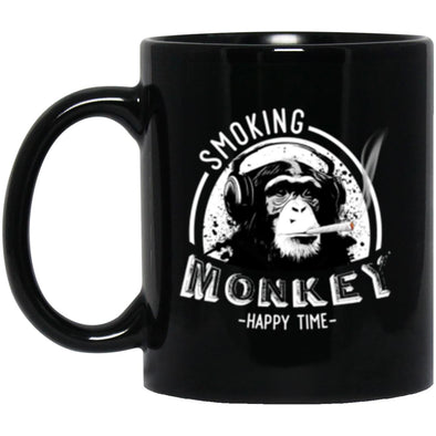 Smoking Monkey Black Mug 11oz (2-sided)