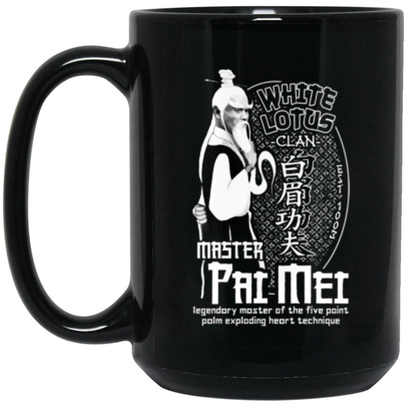 Pai Mei White Lotus Black Mug 15oz (2-sided)