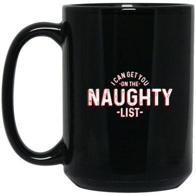 Naughty List Black Mug 15oz (2-sided)