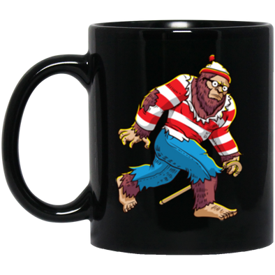 Bigfoot Waldo Black Mug 11oz (2-sided)