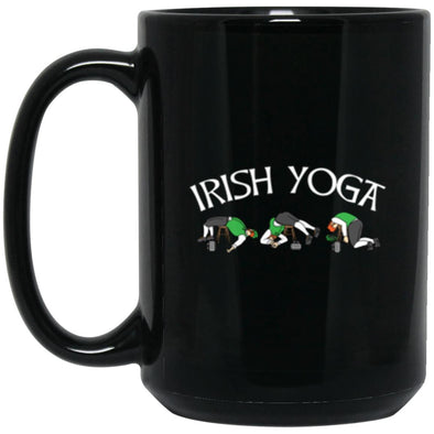 Irish Yoga Black Mug 15oz (2-sided)