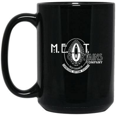M.E.A.T. Curtains Co. Black Mug 15oz (2-sided)