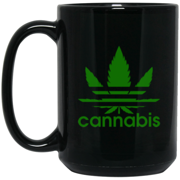 Cannabis Adidas Black Mug 15oz (2-sided)