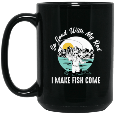 Make Fish Come Black Mug 15oz (2-sided)