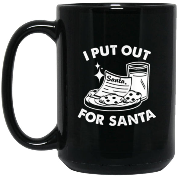 I Put Out For Santa Black Mug 15oz (2-sided)