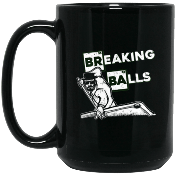 Breaking Balls Black Mug 15oz (2-sided)