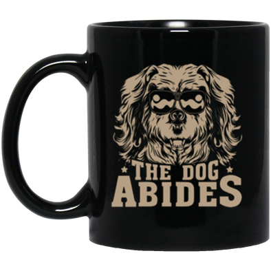 Dog Abides Black Mug 11oz (2-sided)