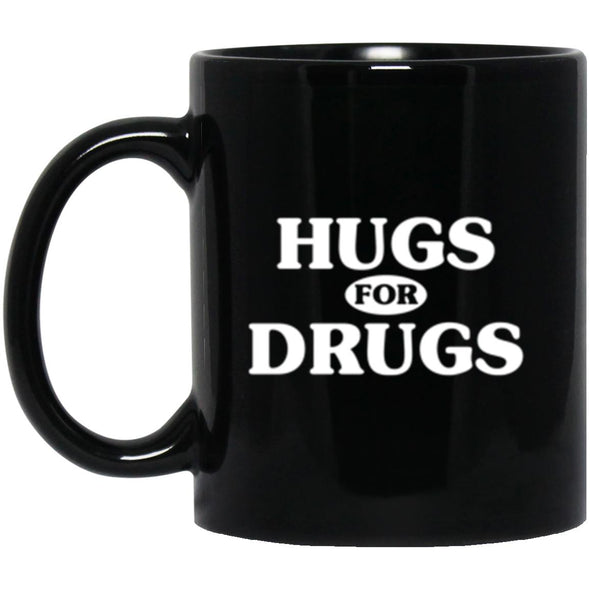 Hugs for Drugs Black Mug 11oz (2-sided)