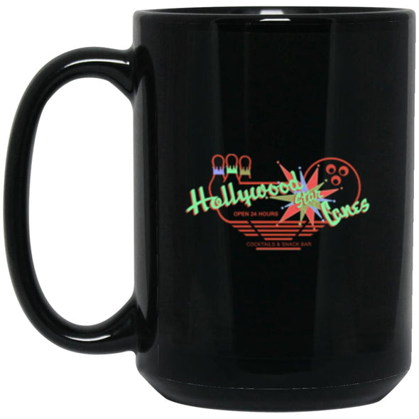 Hollywood Star Lanes Black Mug 15oz (2-sided)