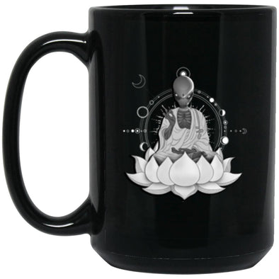 Alien Buddha Black Mug 15oz (2-sided)