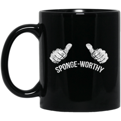 Sponge Worthy Black Mug 11oz (2-sided)
