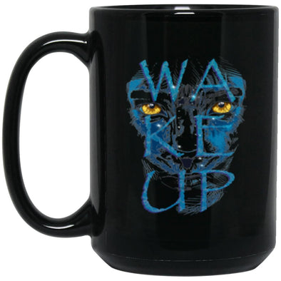 Wake Up Black Mug 15oz (2-sided)