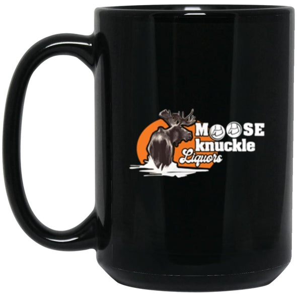 Moose Knuckle Liquors Black Mug 15oz (2-sided)