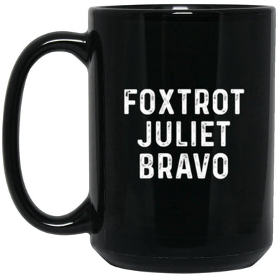 Foxtrot Juliet Bravo Black Mug 15oz (2-sided)