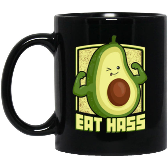 Eat Hass Avocado Black Mug 11oz (2-sided)