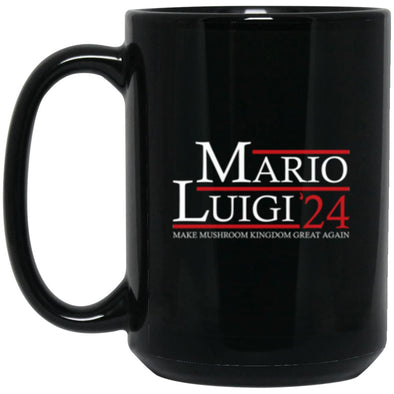 Mario Luigi 24 Black Mug 15oz (2-sided)