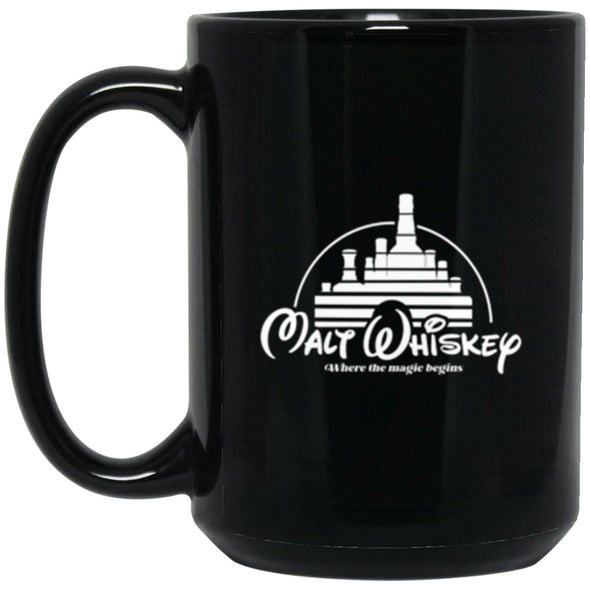 Malt Whiskey Black Mug 15oz (2-sided)