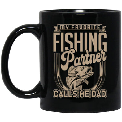 Dad Fishing Black Mug 11oz (2-sided)