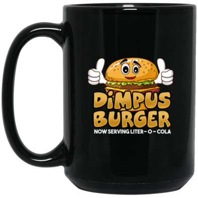 Dimpus Burger Black Mug 15oz (2-sided)