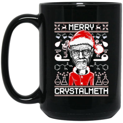 Merry Crystalmeth Black Mug 15oz (2-sided)