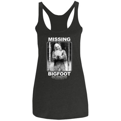 Missing Bigfoot Ladies Racerback Tank