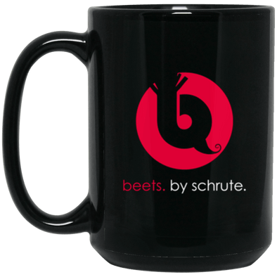 Beets by Schrute Black Mug 15oz (2-sided)