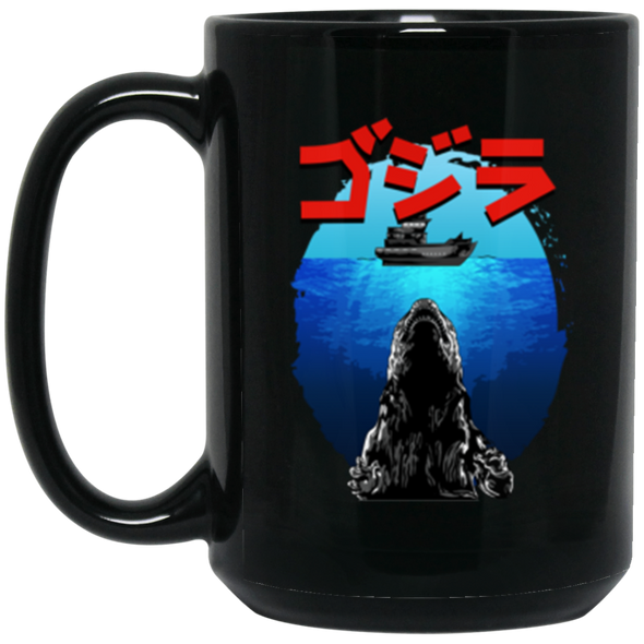 Godzilla Jaws Black Mug 15oz (2-sided)