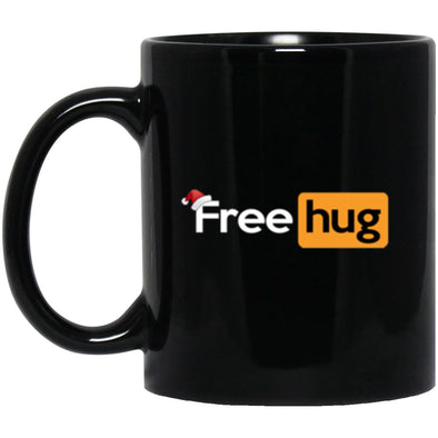 Free Hug Christmas Black Mug 11oz (2-sided)