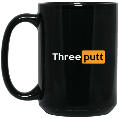 Three Putt Black Mug 15oz (2-sided)