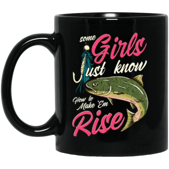 Girls Make Em Rise  Black Mug 11oz (2-sided)