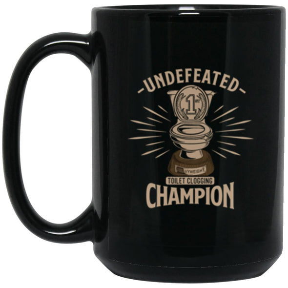 Toilet Clogging Champ Black Mug 15oz (2-sided)