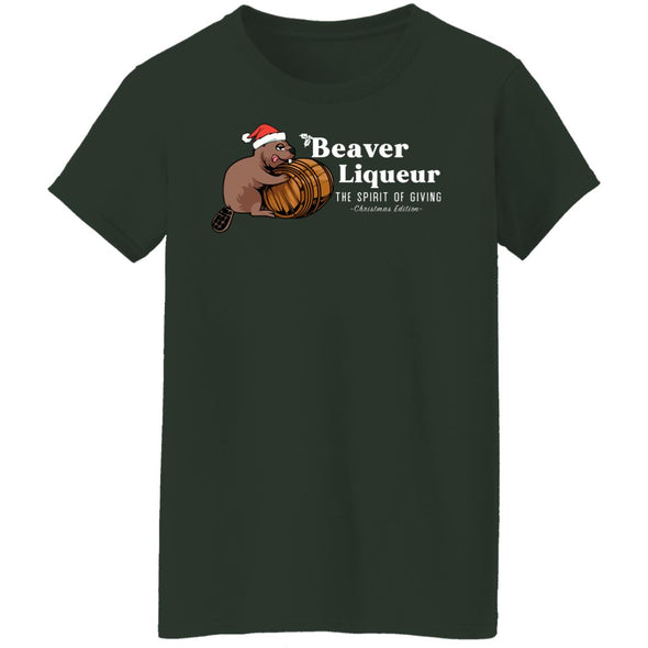 Beaver Liqueur Christmas Ladies Cotton Tee