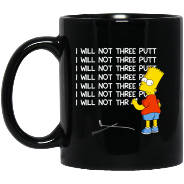 Bart Three Putt Black Mug 11oz (2-sided)