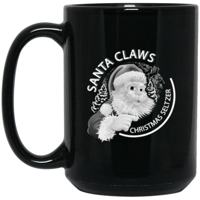 Santa Claws Black Mug 15oz (2-sided)