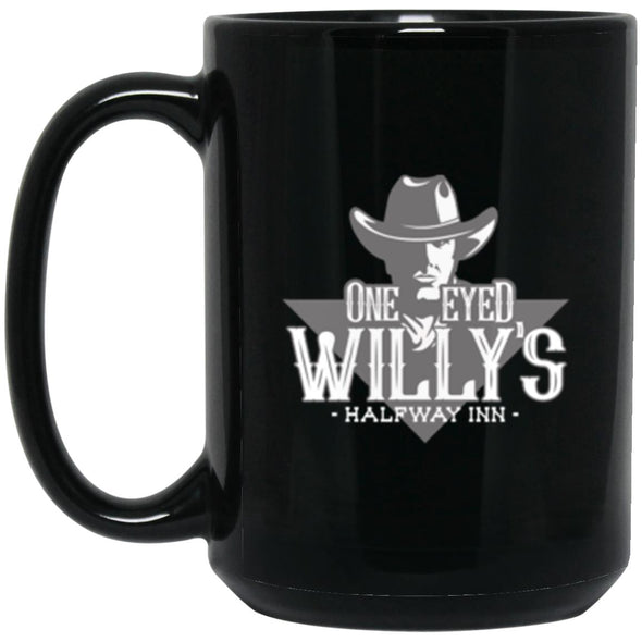 Willy's Halfway Inn Black Mug 15oz (2-sided)